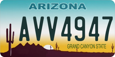 AZ license plate AVV4947