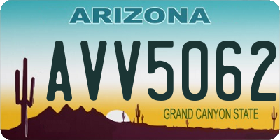 AZ license plate AVV5062