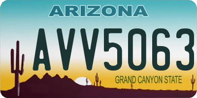 AZ license plate AVV5063