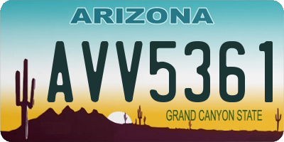 AZ license plate AVV5361