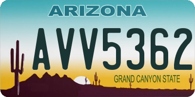 AZ license plate AVV5362
