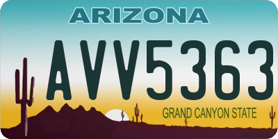 AZ license plate AVV5363