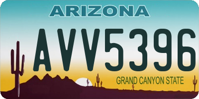 AZ license plate AVV5396