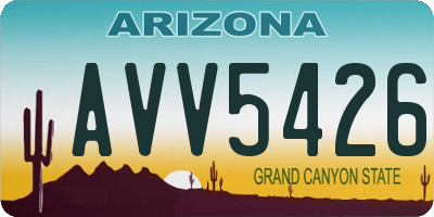 AZ license plate AVV5426