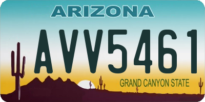 AZ license plate AVV5461