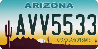 AZ license plate AVV5533