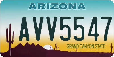 AZ license plate AVV5547