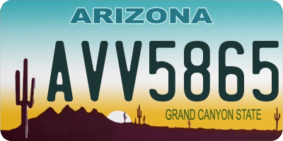 AZ license plate AVV5865