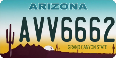 AZ license plate AVV6662
