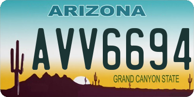 AZ license plate AVV6694