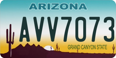 AZ license plate AVV7073