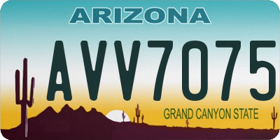 AZ license plate AVV7075