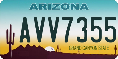 AZ license plate AVV7355