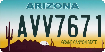 AZ license plate AVV7671