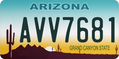 AZ license plate AVV7681