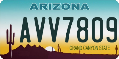 AZ license plate AVV7809