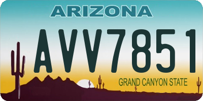 AZ license plate AVV7851