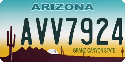 AZ license plate AVV7924