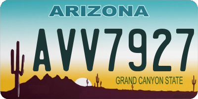 AZ license plate AVV7927
