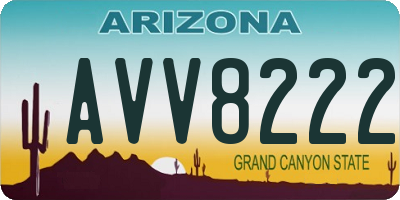 AZ license plate AVV8222