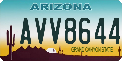 AZ license plate AVV8644