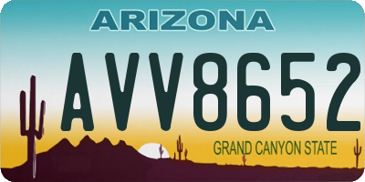 AZ license plate AVV8652