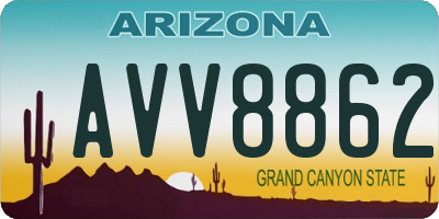 AZ license plate AVV8862