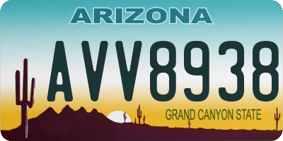 AZ license plate AVV8938