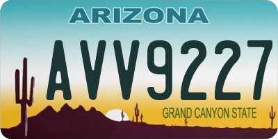 AZ license plate AVV9227