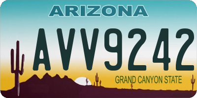 AZ license plate AVV9242