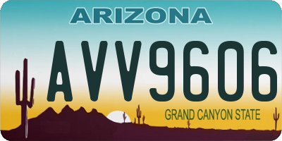 AZ license plate AVV9606