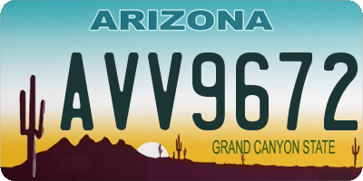 AZ license plate AVV9672