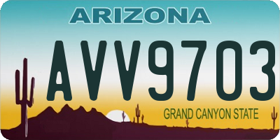 AZ license plate AVV9703