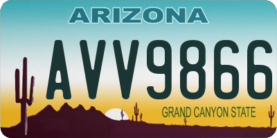 AZ license plate AVV9866