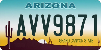 AZ license plate AVV9871
