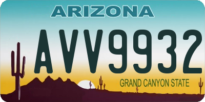 AZ license plate AVV9932
