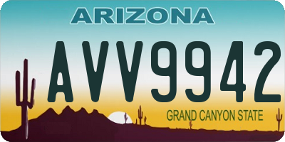 AZ license plate AVV9942