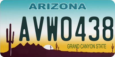 AZ license plate AVW0438