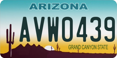 AZ license plate AVW0439
