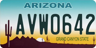 AZ license plate AVW0642