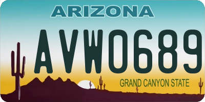 AZ license plate AVW0689