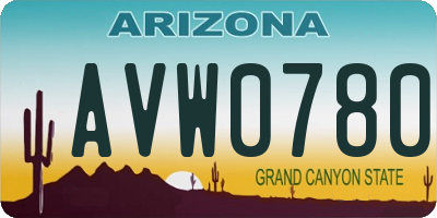 AZ license plate AVW0780