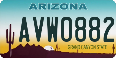 AZ license plate AVW0882