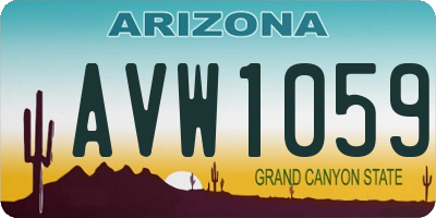 AZ license plate AVW1059