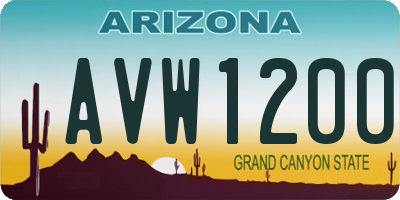 AZ license plate AVW1200