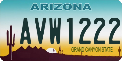 AZ license plate AVW1222