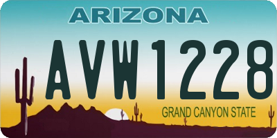 AZ license plate AVW1228
