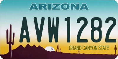 AZ license plate AVW1282