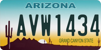 AZ license plate AVW1434