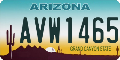 AZ license plate AVW1465